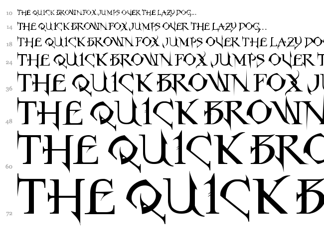 Horst Roman Gothic font waterfall